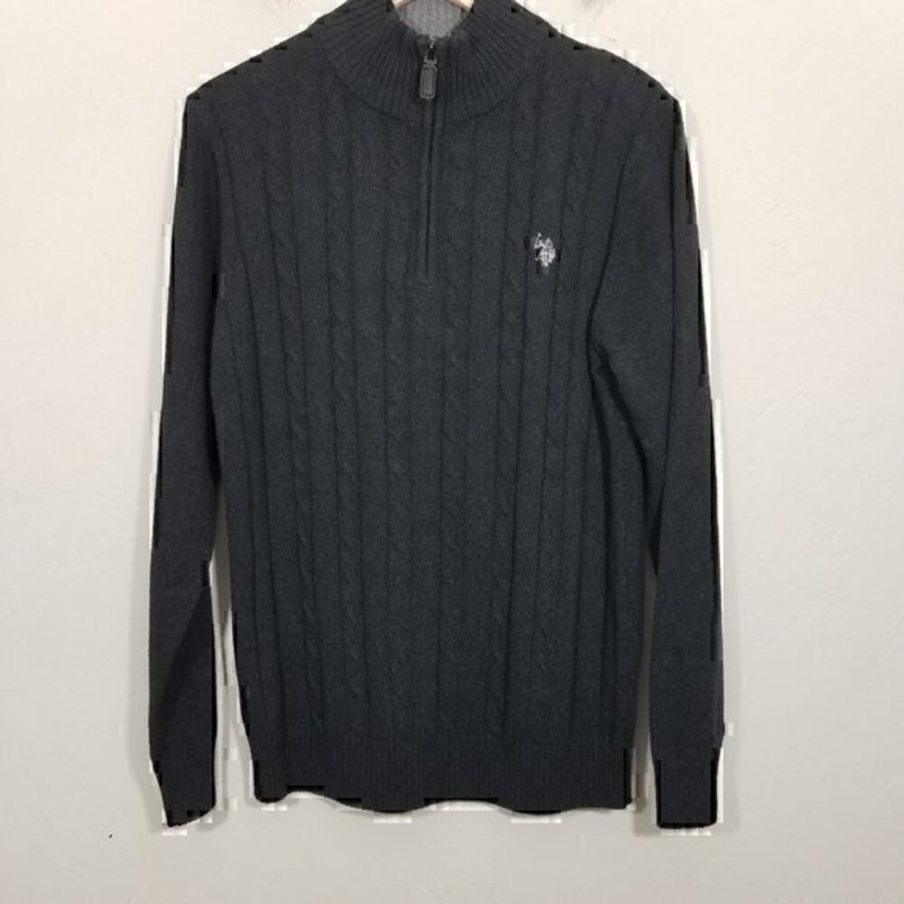 NWT U.S. Polo Assn. 1/4 Zip Sweater Gray Sweater Size S